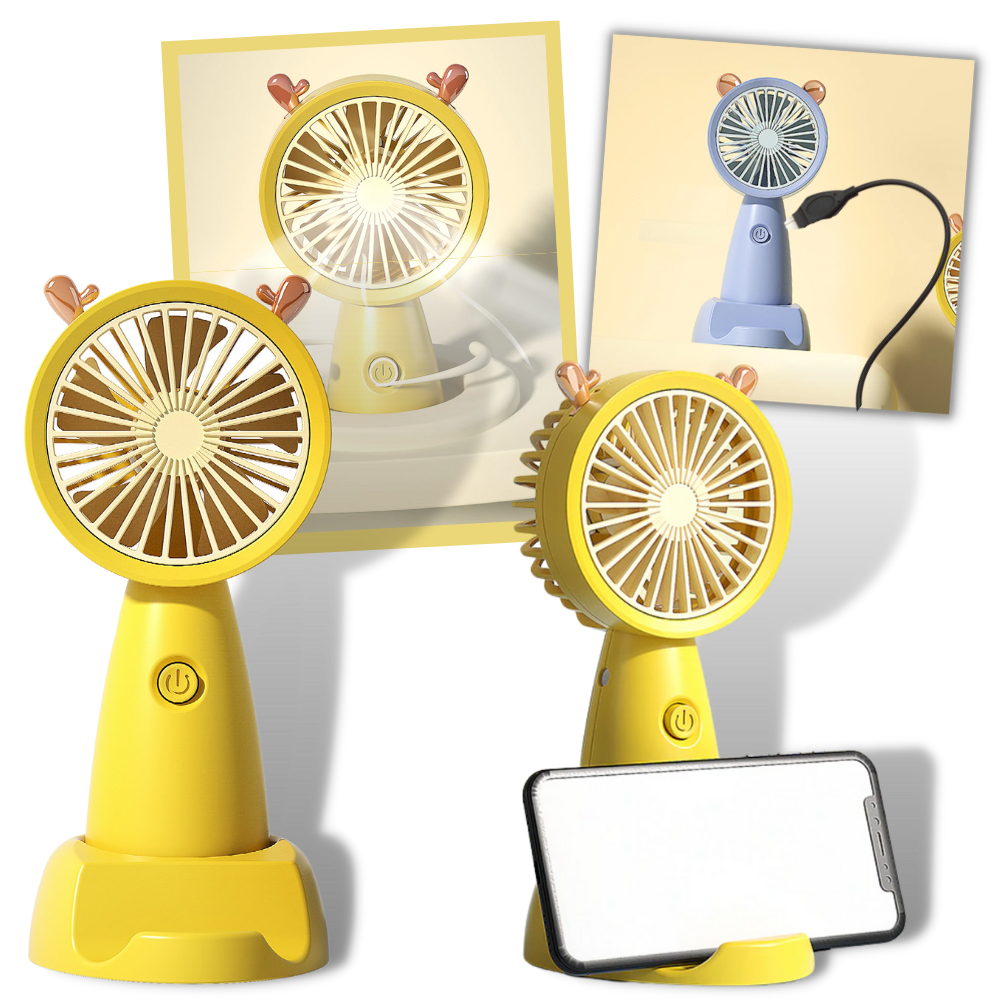 Mini USB Fan With Phone Holder
