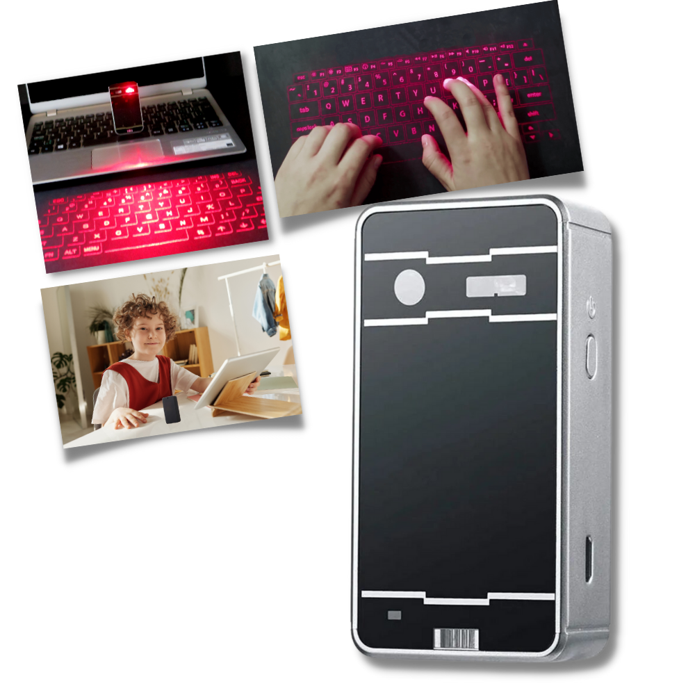 Portable holographic keyboard